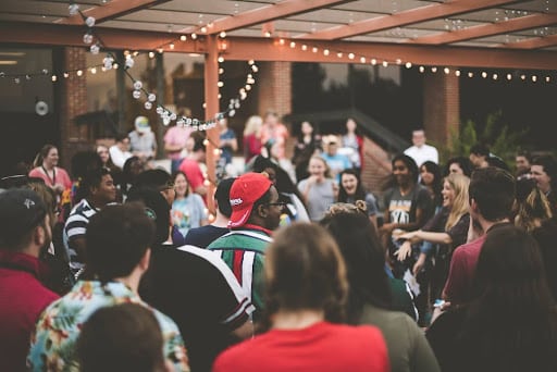 People enjoying themselves during a successful event