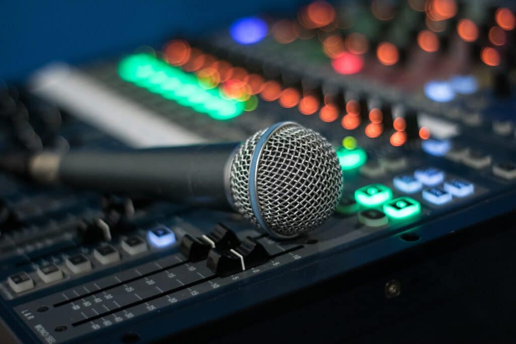 microphone on audio equipment