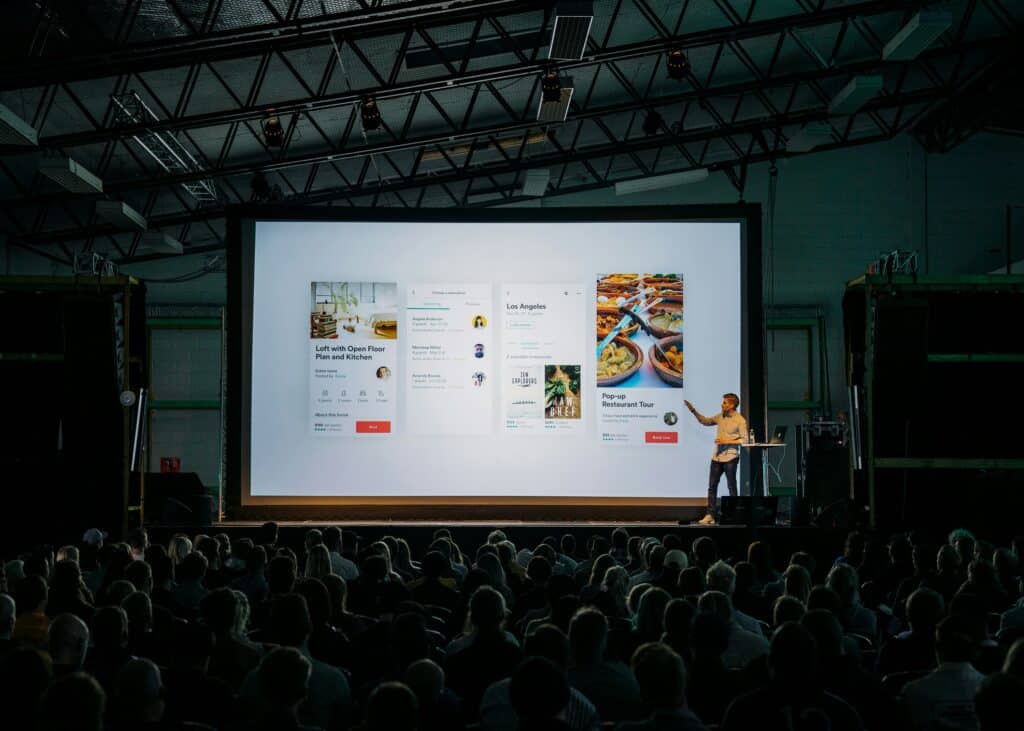 Speaker using modern presentation technology